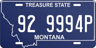 MT license plate 929994P