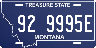 MT license plate 929995E