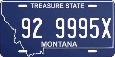 MT license plate 929995X