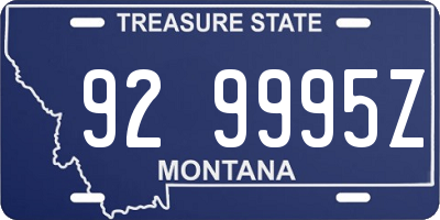 MT license plate 929995Z