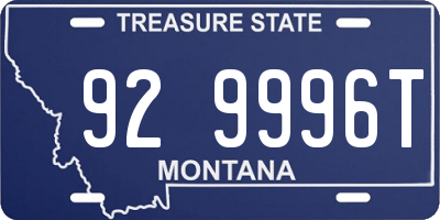 MT license plate 929996T
