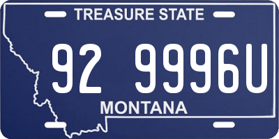 MT license plate 929996U