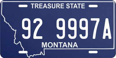 MT license plate 929997A