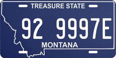 MT license plate 929997E