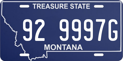 MT license plate 929997G