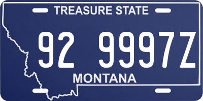 MT license plate 929997Z