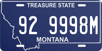 MT license plate 929998M