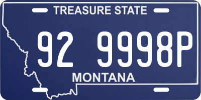 MT license plate 929998P