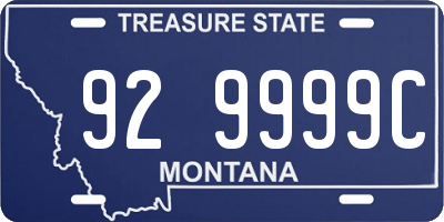 MT license plate 929999C