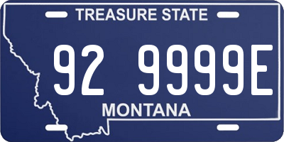 MT license plate 929999E