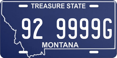MT license plate 929999G