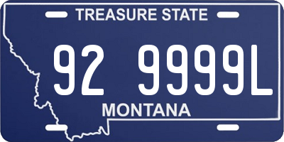 MT license plate 929999L