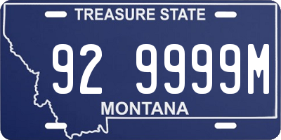 MT license plate 929999M