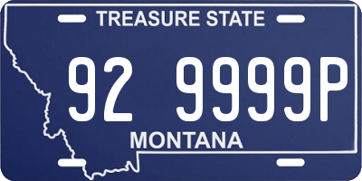 MT license plate 929999P