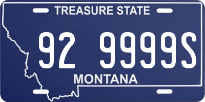 MT license plate 929999S