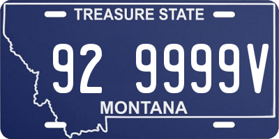 MT license plate 929999V