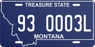 MT license plate 930003L