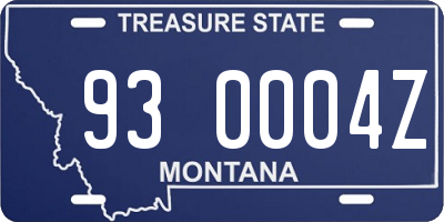 MT license plate 930004Z