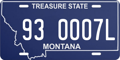MT license plate 930007L