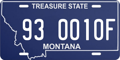 MT license plate 930010F