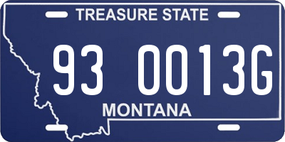 MT license plate 930013G