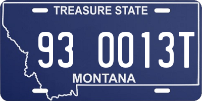 MT license plate 930013T
