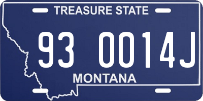 MT license plate 930014J