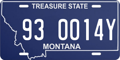 MT license plate 930014Y