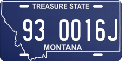 MT license plate 930016J