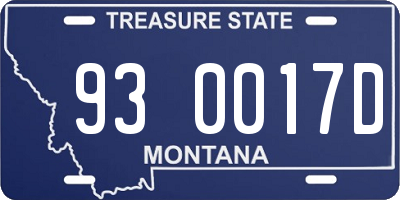 MT license plate 930017D