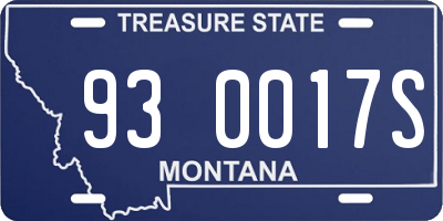 MT license plate 930017S