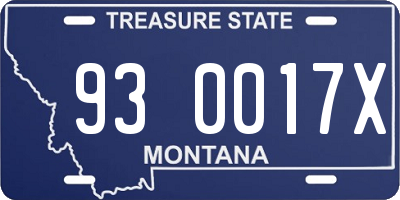 MT license plate 930017X