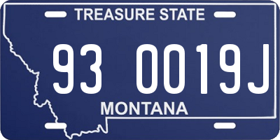 MT license plate 930019J