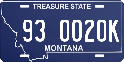 MT license plate 930020K
