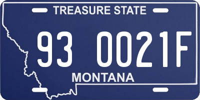 MT license plate 930021F