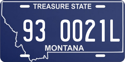 MT license plate 930021L