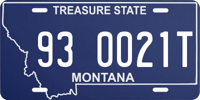 MT license plate 930021T