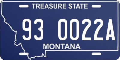 MT license plate 930022A