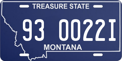 MT license plate 930022I