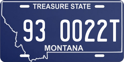 MT license plate 930022T