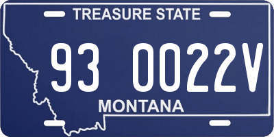 MT license plate 930022V