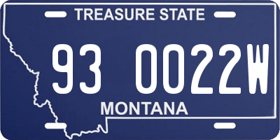 MT license plate 930022W