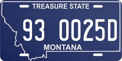 MT license plate 930025D