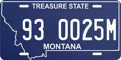 MT license plate 930025M
