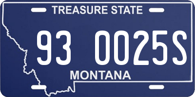 MT license plate 930025S