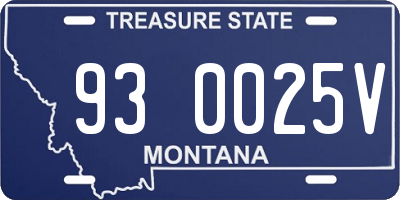 MT license plate 930025V
