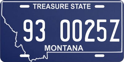 MT license plate 930025Z