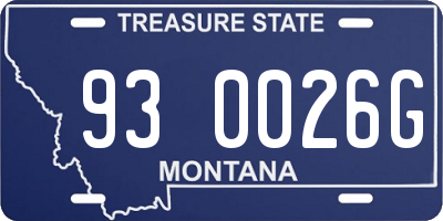 MT license plate 930026G