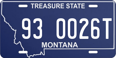 MT license plate 930026T