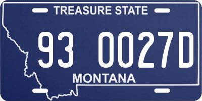 MT license plate 930027D